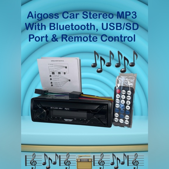 Aigoss Bluetooth Car Stereo, 4x60W Car Audio FM Radio, MP3 Player USB/SD PORT🎶 - Picture 2 of 16